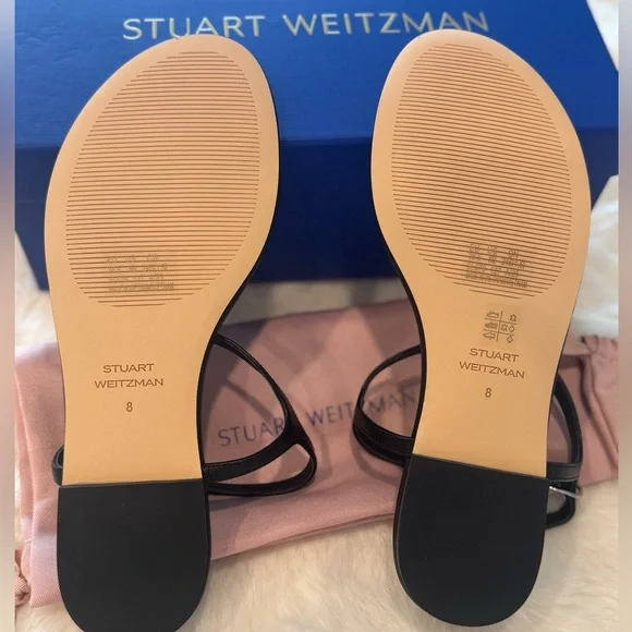 Stuart Weitzman Emmaline Leather Sandals With Pearls - Picture 7 of 10